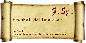 Frankel Szilveszter névjegykártya